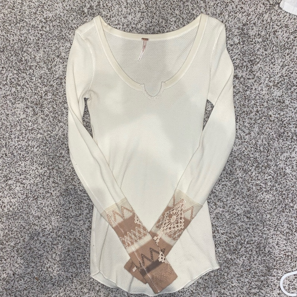 Free People Waffle Knit Long Sleeve